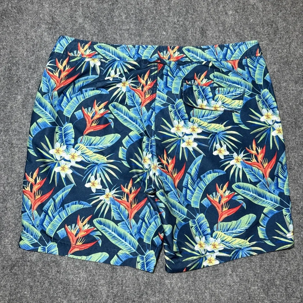 Onia The Calder Swim Board Trunks Blue Floral Print Men Size 34 Drawstring Lined